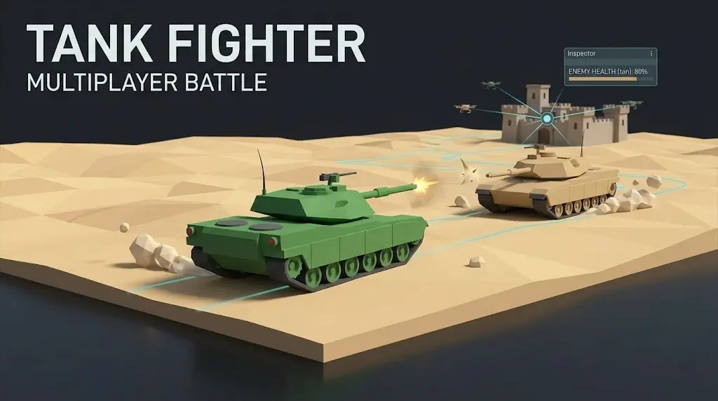 Multiplayer Tank Fighter Unity mobile game gameplay